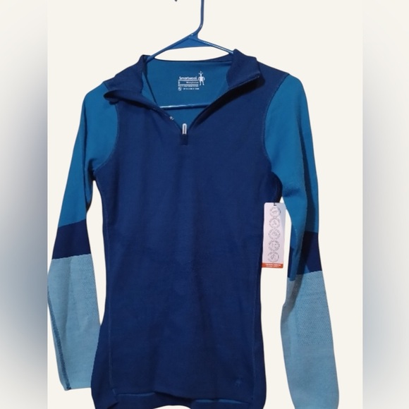 🆕 Smartwool Women's Intraknit Thermal Merino 1/4 Zip Blueberry Hill Extra Small - Picture 2 of 6